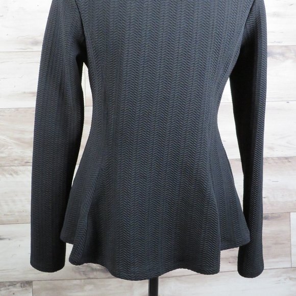 Divided*Women's Long Sleeve Crew Neck Wavy Curved Hem Sweater~Size Large (Black) - Picture 4 of 12